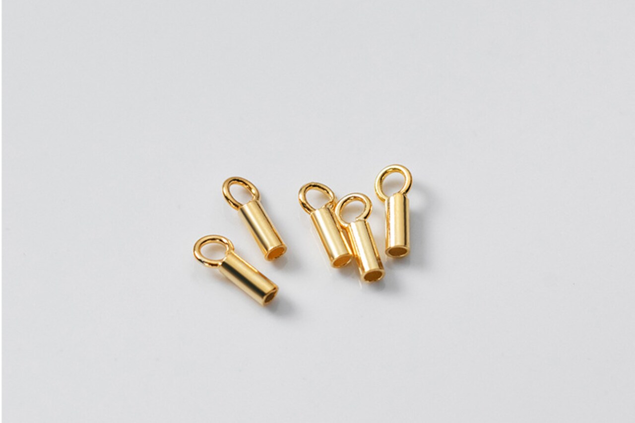 Kitcheniva 5 Pcs Sterling Silver 1mm Cord Leather End Cap Connector